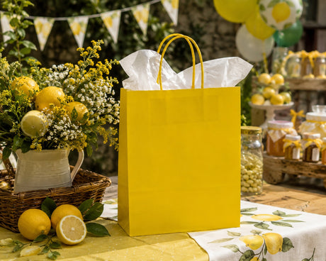 L'Arcolaio Shopper Kraft Giallo Regali Natalizi 36X12X41 Cm Cf 10 Pz