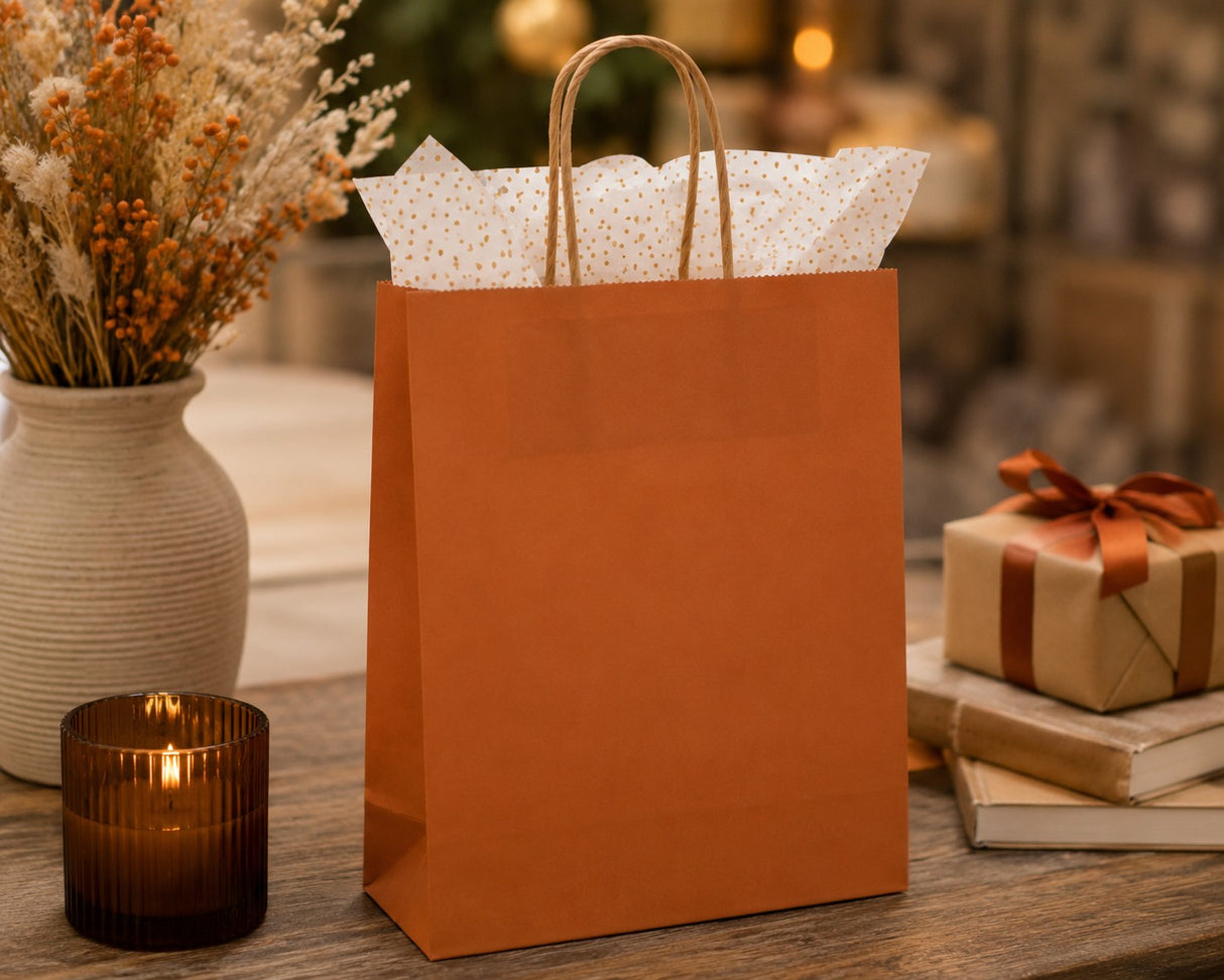 L'Arcolaio Shopper Kraft Ruggine Regali Natalizi 36X12X41 Cm Cf 10 Pz