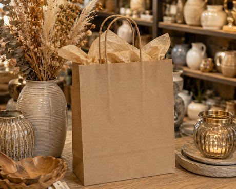 L'Arcolaio Shopper Kraft Avana Regali Natalizi 45X15X50 Cm Cf 10 Pz
