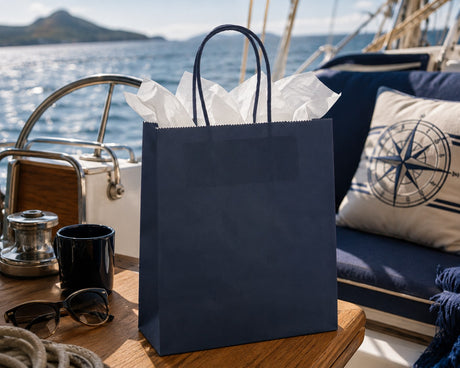 L'Arcolaio Shopper Kraft Blu Regali Natalizi 45X15X50 Cm Cf 10 Pz