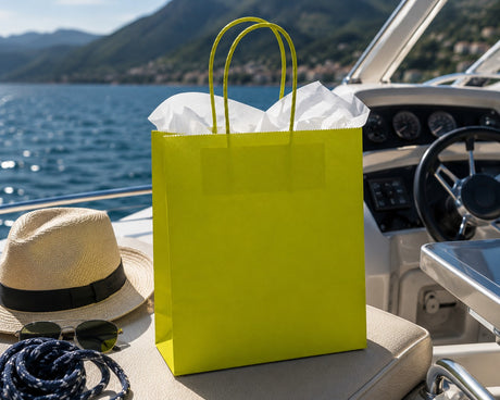 L'Arcolaio Shopper Kraft Lime Regali Natalizi 45X15X50 Cm Cf 10 Pz