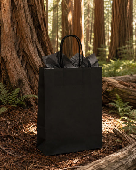 L'Arcolaio Shopper Kraft Nero Regali Natalizi 54X14X45 Cm Cf 10 Pz