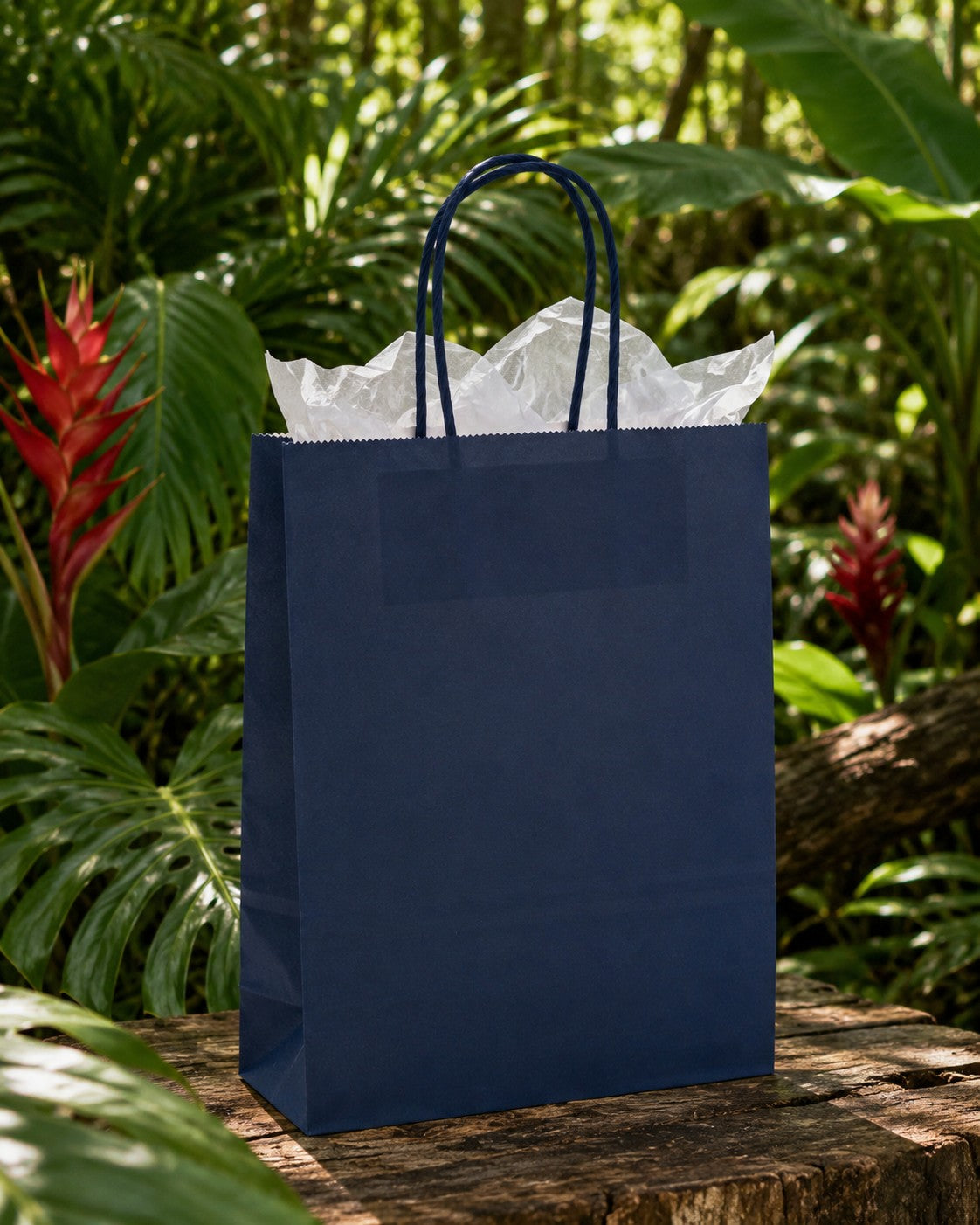 L'Arcolaio Shopper Kraft Blu Regali Natalizi 54X14X45 Cm Cf 10 Pz