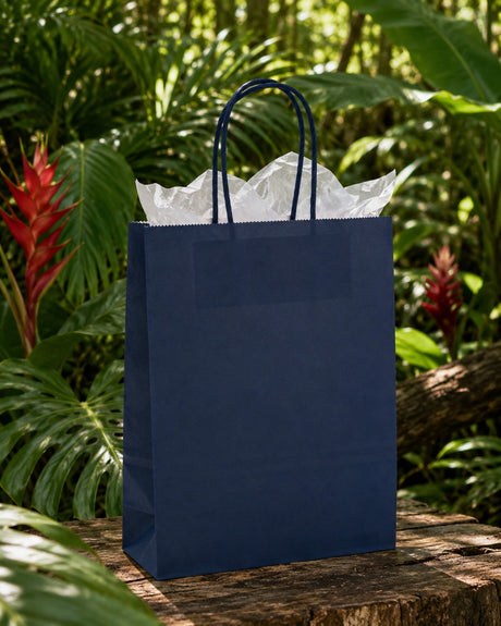 L'Arcolaio Shopper Kraft Blu Regali Natalizi 54X14X45 Cm Cf 10 Pz