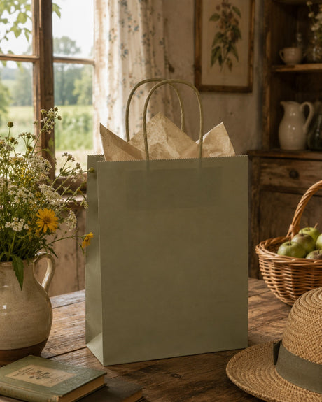 L'Arcolaio Shopper Kraft Verde Regali Natalizi 54X14X45 Cm Cf 10 Pz