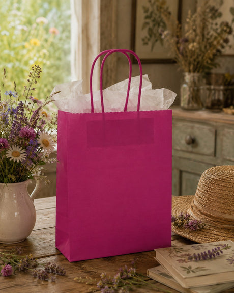 L'Arcolaio Shopper Kraft Fuxia Regali Natalizi 54X14X45 Cm Cf 10 Pz