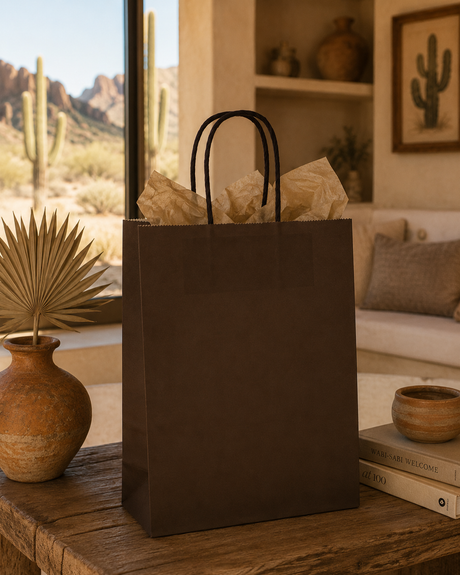 L'Arcolaio Shopper Kraft Marrone Regali Natalizi 54X14X45 Cm Cf 10 Pz