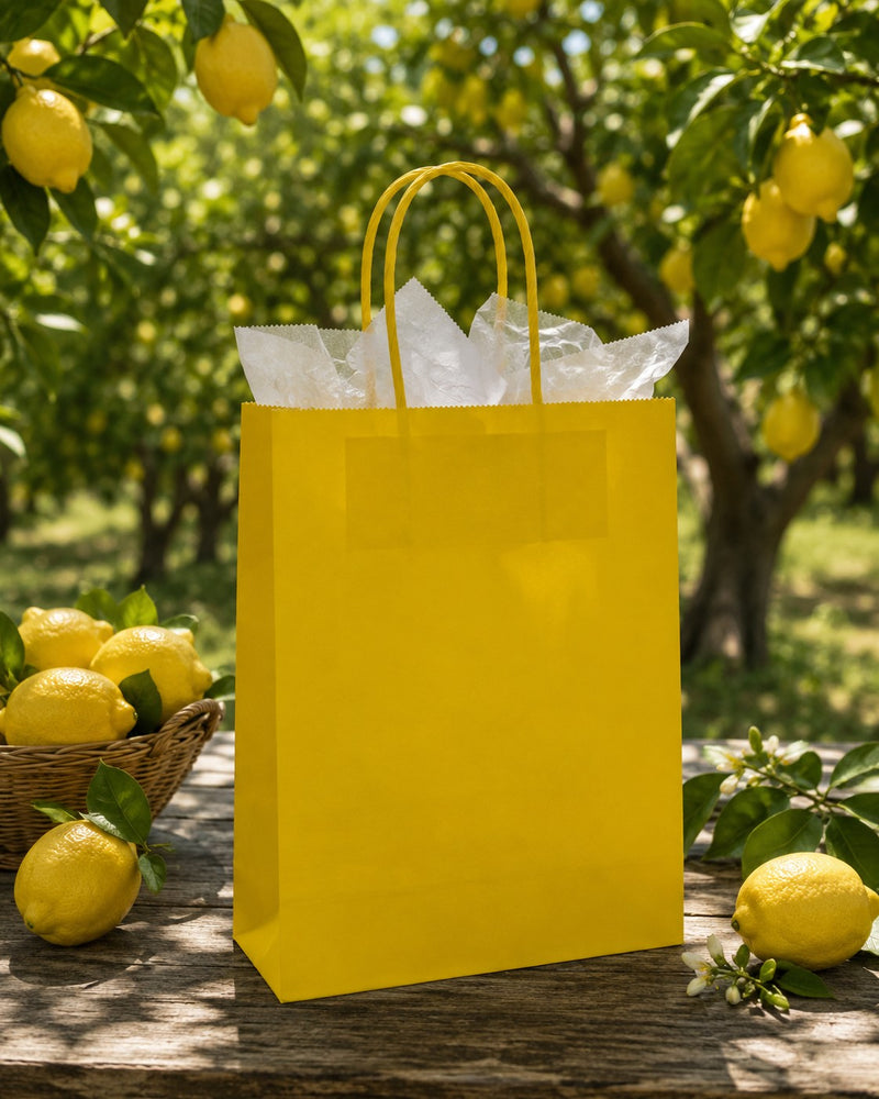 L'Arcolaio Shopper Kraft Giallo Regali Natalizi 54X14X45 Cm Cf 10 Pz
