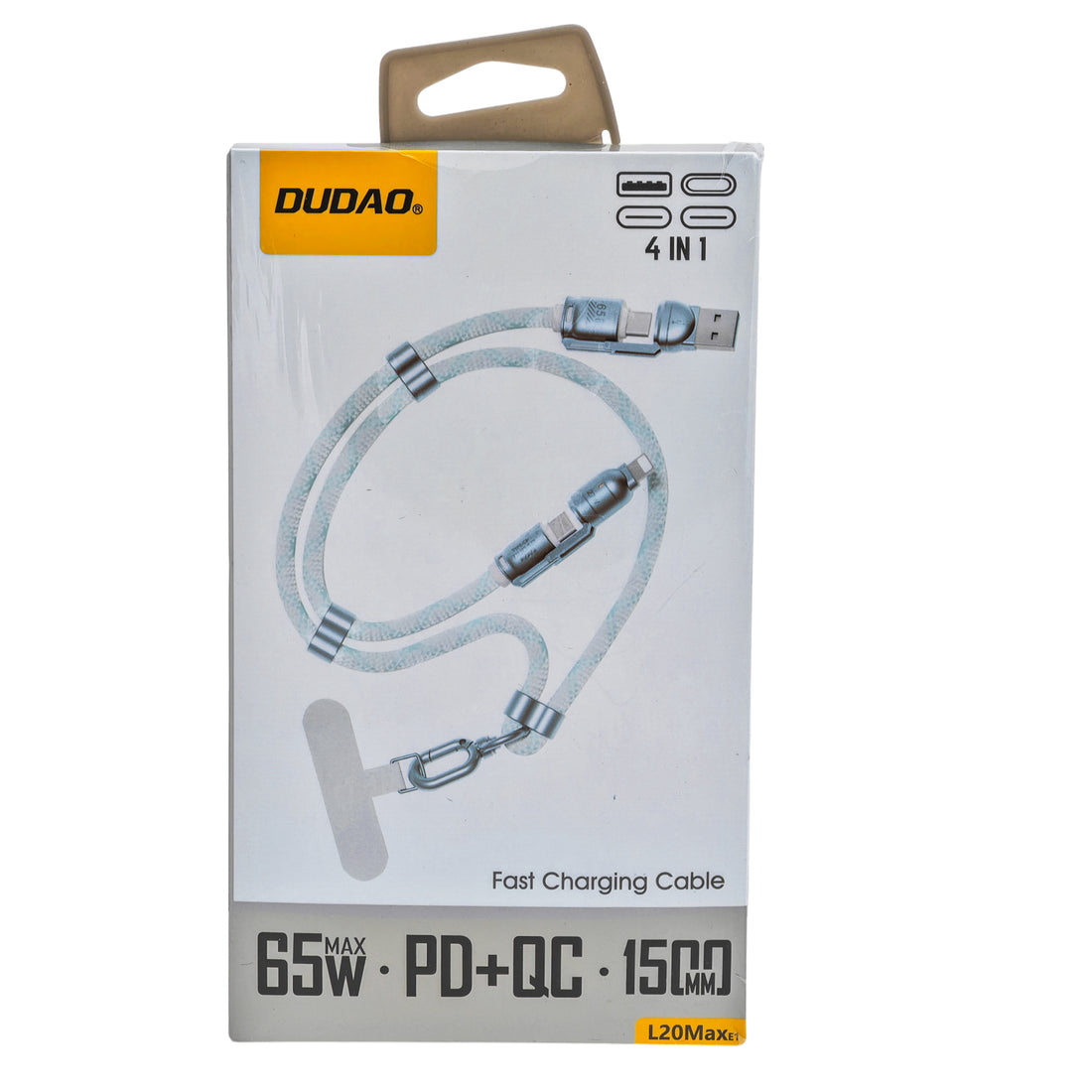 L'Arcolaio Cavo Multi Ricarica 4 in 1 USB-C/Lightning 65W PD QC 1,5 m Argento