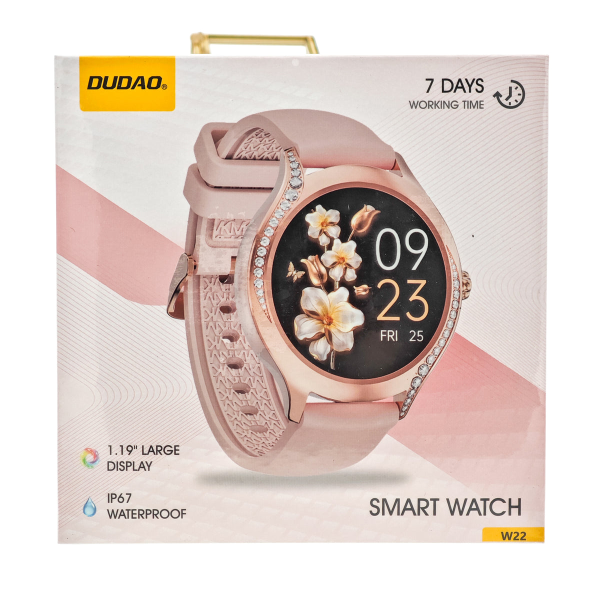 L'Arcolaio Smartwatch Bluetooth W22 Donna con Display Touch 1,19", Impermeabile IP67, Autonomia Fino a 7 Giorni, Cinturino Rosa