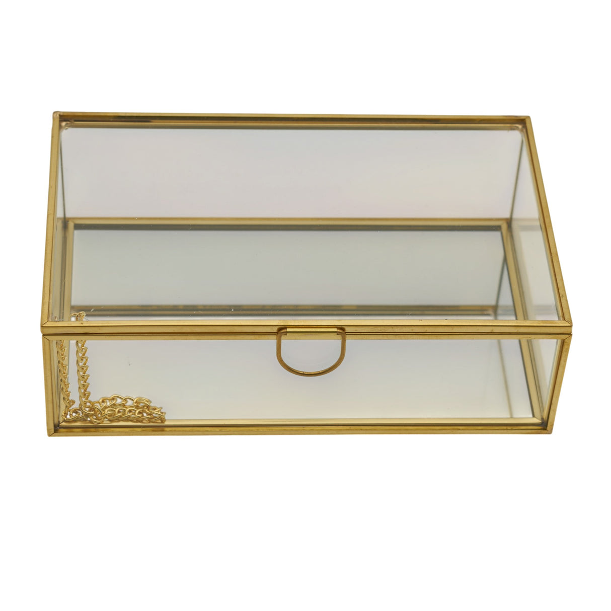 L'Arcolaio Gold Glass Scatola Portagioie Rettangolare Media 5x16x10 cm Elegante Contenitore per Gioielli