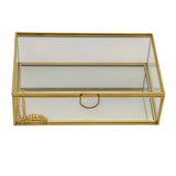 L'Arcolaio Gold Glass Scatola Portagioie Rettangolare Media 5x16x10 cm Elegante Contenitore per Gioielli