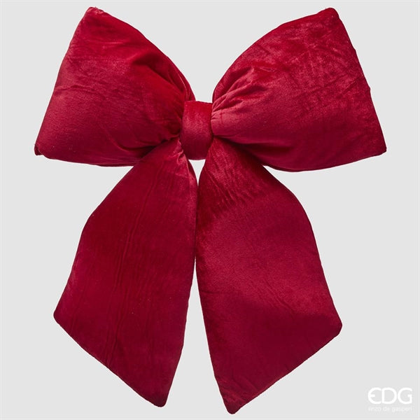 EDG Enzo De Gasperi Fiocco Natalizio in Velluto 63x60 cm Bordeaux – Addobbo di Natale