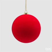 EDG Enzo De Gasperi Palline di Natale in Velluto Rosso Ø10 cm – Set 6 Pezzi