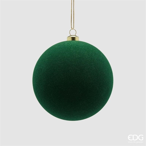 EDG Enzo De Gasperi Palline di Natale in Velluto Verde Scuro Ø10 cm – Set 6 Pezzi