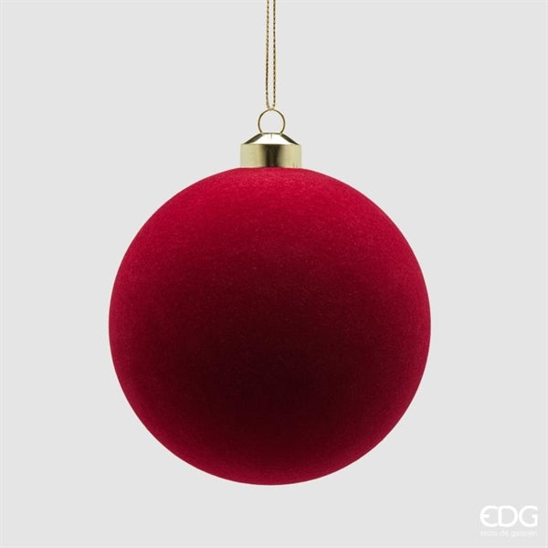 EDG Enzo De Gasperi Palline di Natale in Velluto Burgundy Ø12 cm – Set 4 Pezzi