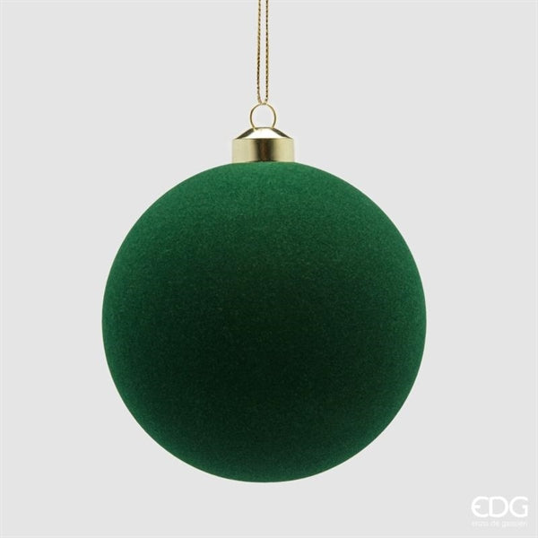 EDG Enzo De Gasperi Palline di Natale in Velluto Dark Green Ø12 cm – Set 4 Pezzi