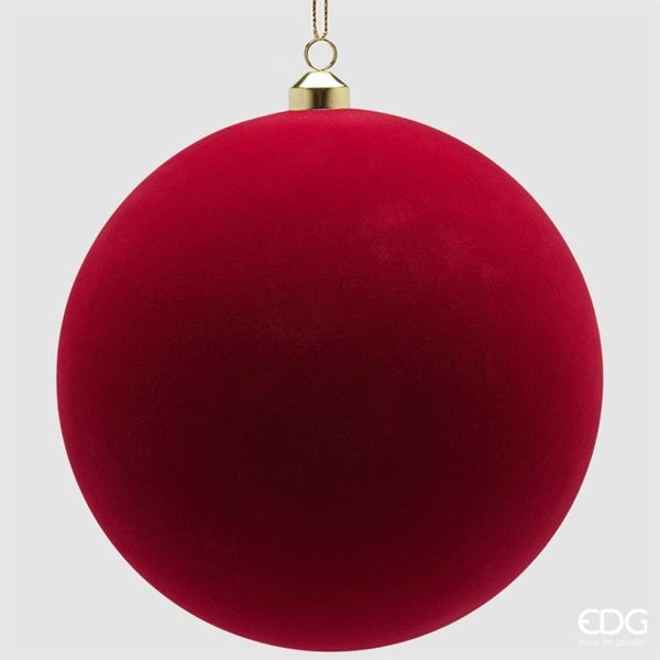 EDG Enzo De Gasperi Palle di Natale in Velluto Burgundy Ø20 cm – Set 3 Pezzi