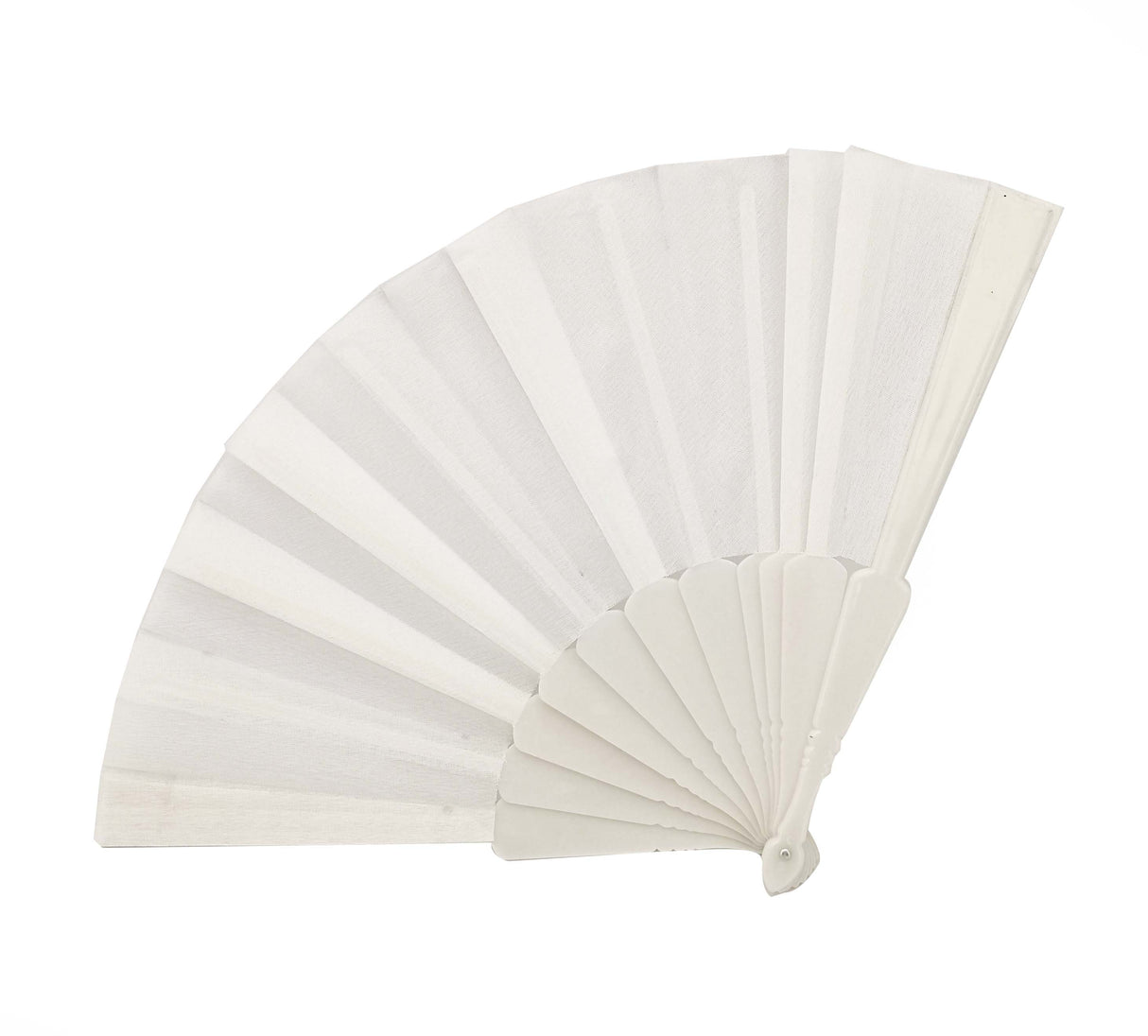 Ventaglio Plastica Stoffa 23 Cm Bianco