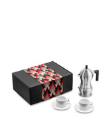 Alessi Set Alessi & Coffe Caffettiera Due Tazzine con Sottotazza Scatola Regalo
