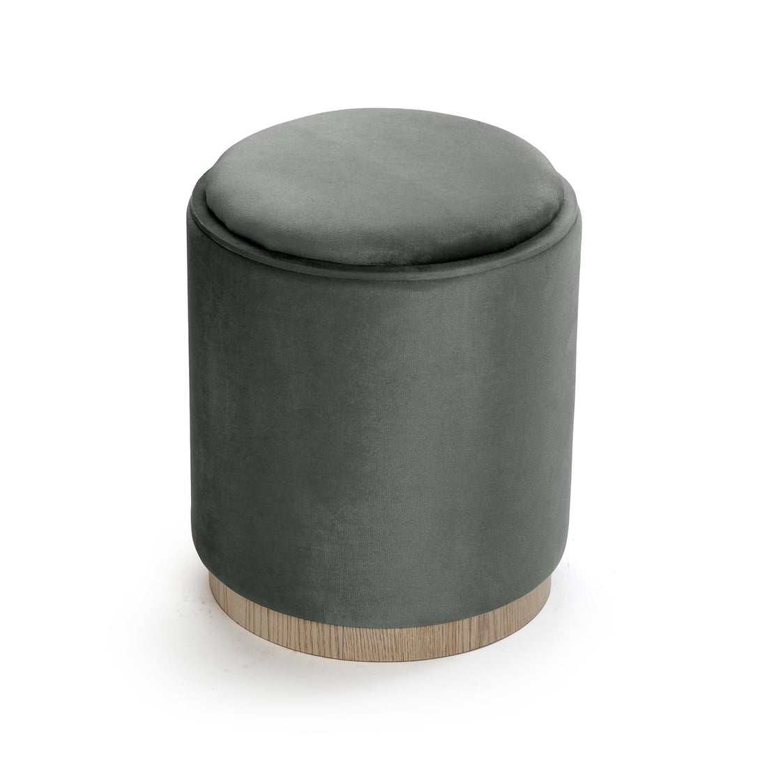 Versa Puff Con Storage E Vassoio Velvet Grigio
