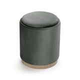 Versa Puff Con Storage E Vassoio Velvet Grigio