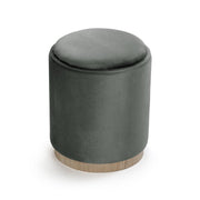 Versa Puff Con Storage E Vassoio Velvet Grigio