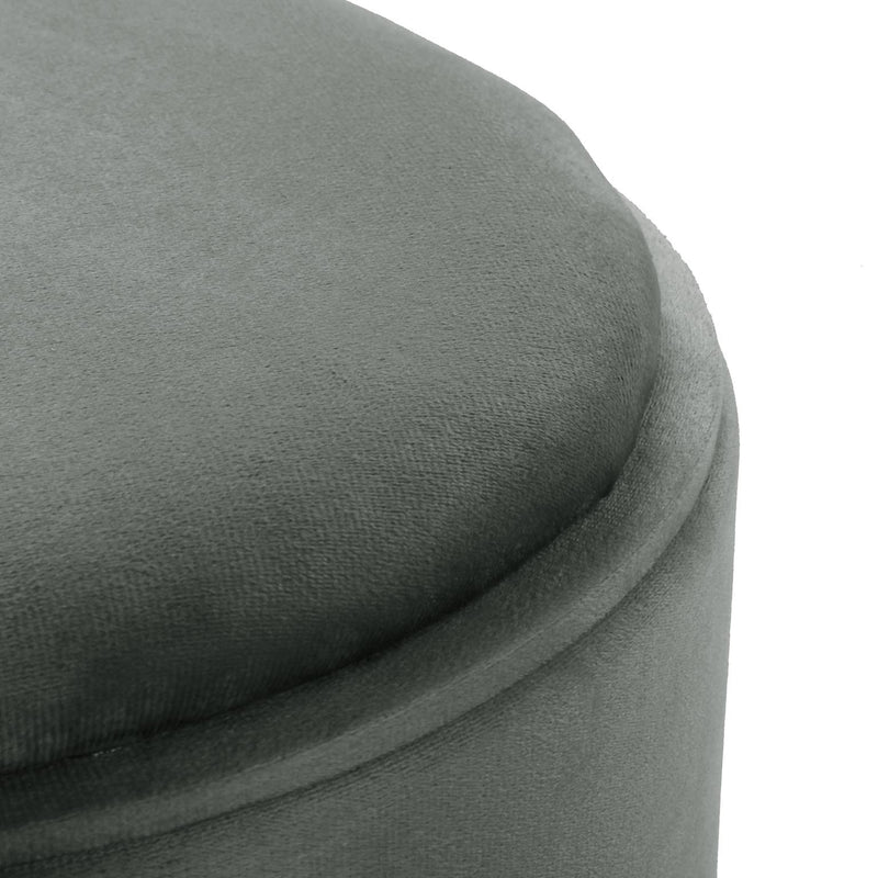 Versa Puff Con Storage E Vassoio Velvet Grigio