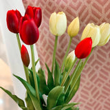 EDG Enzo De Gasperi Bouquet 5 Tulipani con Foglie H 40 Cm Red