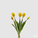 edg enzo de gasperi edg enzo de gasperi bouquet 5 tulipani con foglie artificiali h 40 cm yellow ean 8059824440358