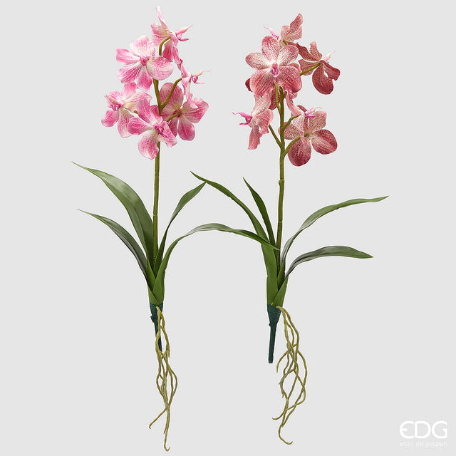 edg enzo de gasperi cespuglio orchidea vanda artificiale con foglio h 70 cm ass two tone pink 1 pz ean 8059824475572