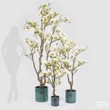 edg enzo de gasperi magnolia con vaso fiori bocciolo e foglie artificiale h 145 cm light yellow ean 8059824496614