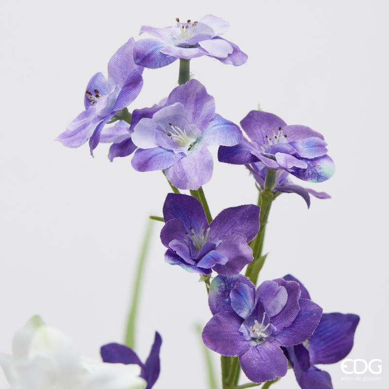 edg enzo de gasperi composizione orchidea phalaenopsis artificiale h 585 cm con foglie e vaso white violet ean 8059824510778