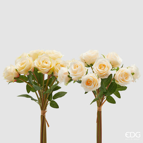 edg enzo de gasperi edg enzo de gasperi mazzo rosa 10 pz con foglie ass h 40 cm bouquet cream 1 pz ean 8059824530929
