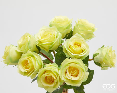 edg enzo de gasperi edg enzo de gasperi mazzo rosa con foglie h 40 cm bouquet 10 fiori yellow green ean 8059824530981