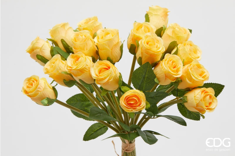 edg enzo de gasperi edg enzo de gasperi mazzo rosa con foglie h 40 cm bouquet 18 fiori yellow ean 8059824531162
