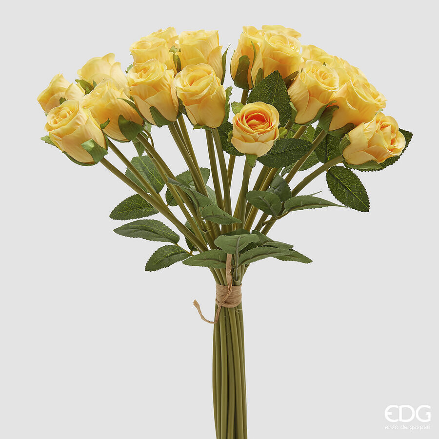edg enzo de gasperi edg enzo de gasperi mazzo rosa con foglie h 40 cm bouquet 18 fiori yellow ean 8059824531162