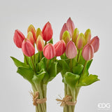 edg enzo de gasperi edg enzo de gasperi bouquet tulipani 9 boccioli h 29 cm artificiali ass two tone pink ean 8056372687051