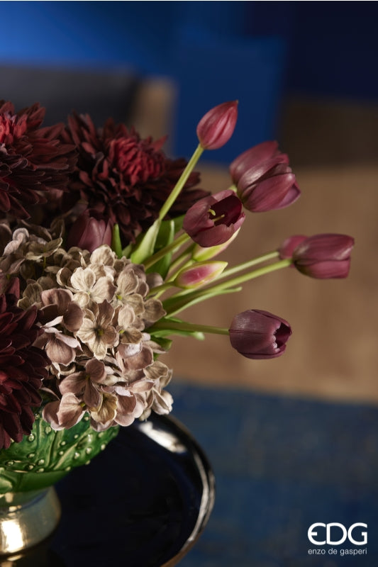 Bouquet Di 5 Tulipani Finti Gommosi Rossi | EDG Enzo De Gasperi