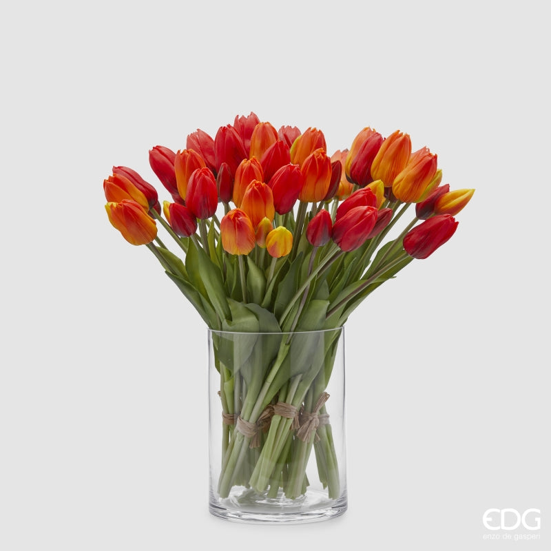 EDG Enzo De Gasperi Bouquet di 5 Tulipani Olis Ass. H 40 Cm Orange 1 Pz