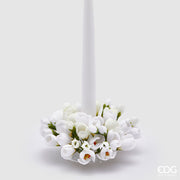 EDG Enzo De Gasperi Portacandela Corona Crocus-Mix D 13 Cm Int. 3,5 Cm Bianco