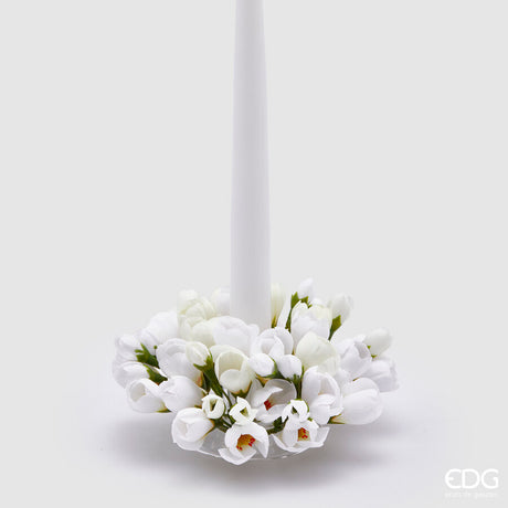 edg enzo de gasperi edg enzo de gasperi portacandela corona crocus mix d 13 cm int 35 cm bianco ean 8056372130816