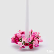EDG Enzo De Gasperi Portacandela Corona Crocus-Mix D 13 Cm Int. 3,5 Cm Rosa