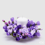 EDG Enzo De Gasperi Portacandela Corona Crocus-Mix D 21 Cm Int. 8 Cm Viola