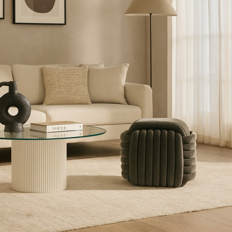 Versa Pouf Quadrato Grigio Scuro