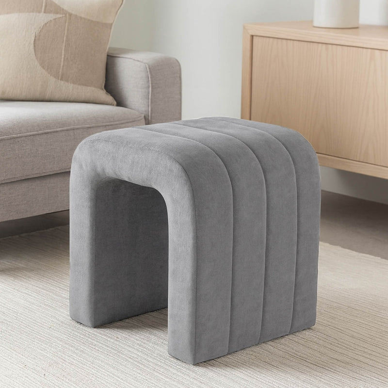 Versa Sgabello Imbottito Grigio Scuro