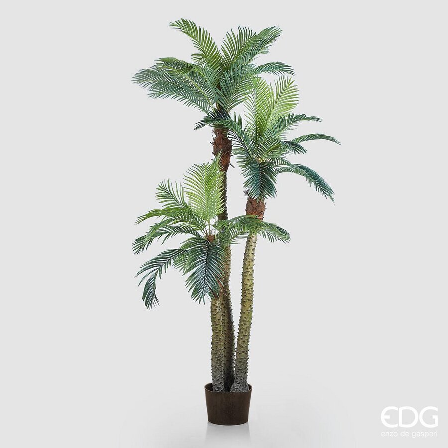 edg enzo de gasperi edg enzo de gasperi palma areca 3 tronchi con vaso artificiale h 300 cm green ean 8056372625275