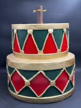 Preziosa Home Base Albero Natale Decorativo Tamburo Sovrapposto Poliresina 50 x 50 x 45 Cm