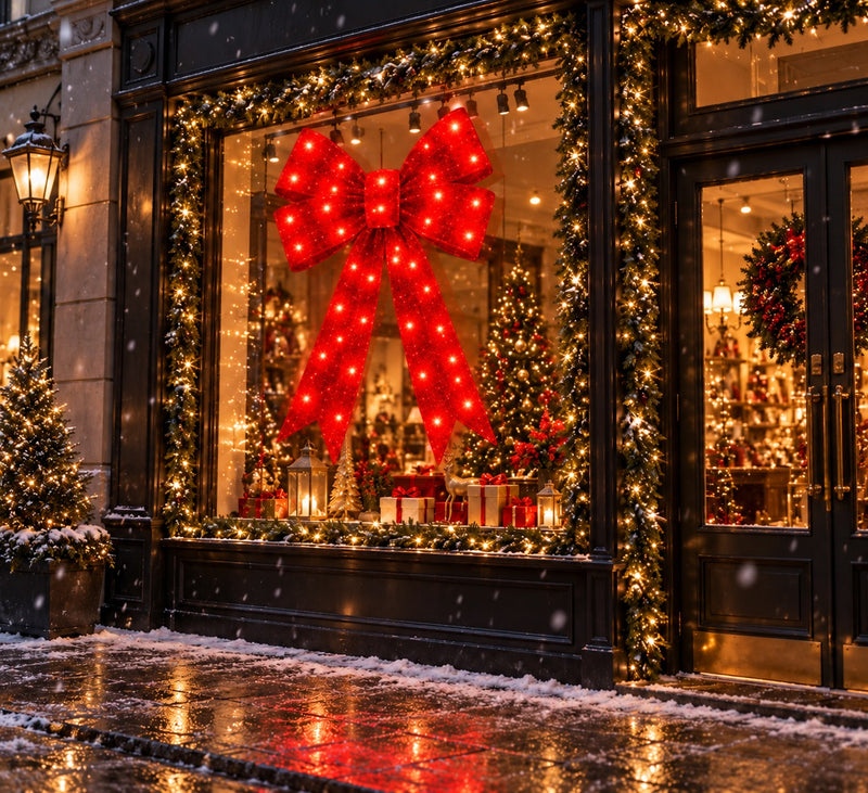 Bonturi Casa Fiocco Rosso Led Natale 160cm  216 LED IP 44