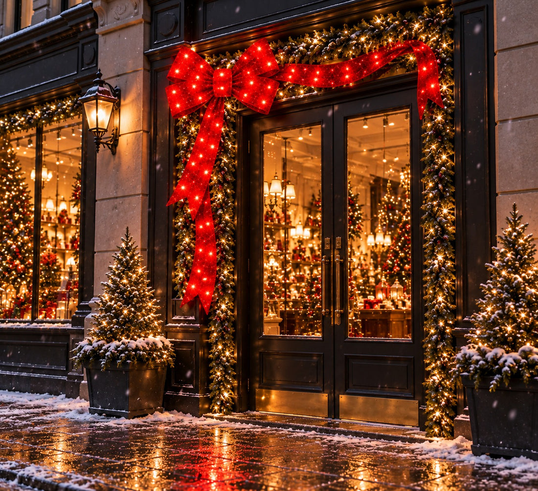 Bonturi Casa Fiocco Rosso Led Natale 160cm  216 LED IP 44